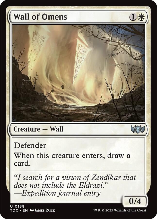 Image for Wall of Omens (138) (Commander: Tarkir: Dragonstorm) - Magic: The Gathering