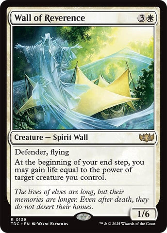 Image for Wall of Reverence (139) (Commander: Tarkir: Dragonstorm) - Magic: The Gathering