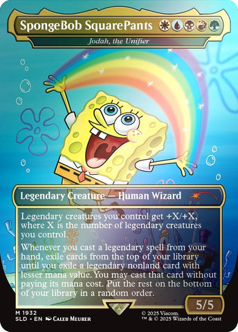 Image for SpongeBob SquarePants - Jodah, the Unifier (Rainbow Foil) (1932) (Secret Lair Drop Series) - Magic: The Gathering