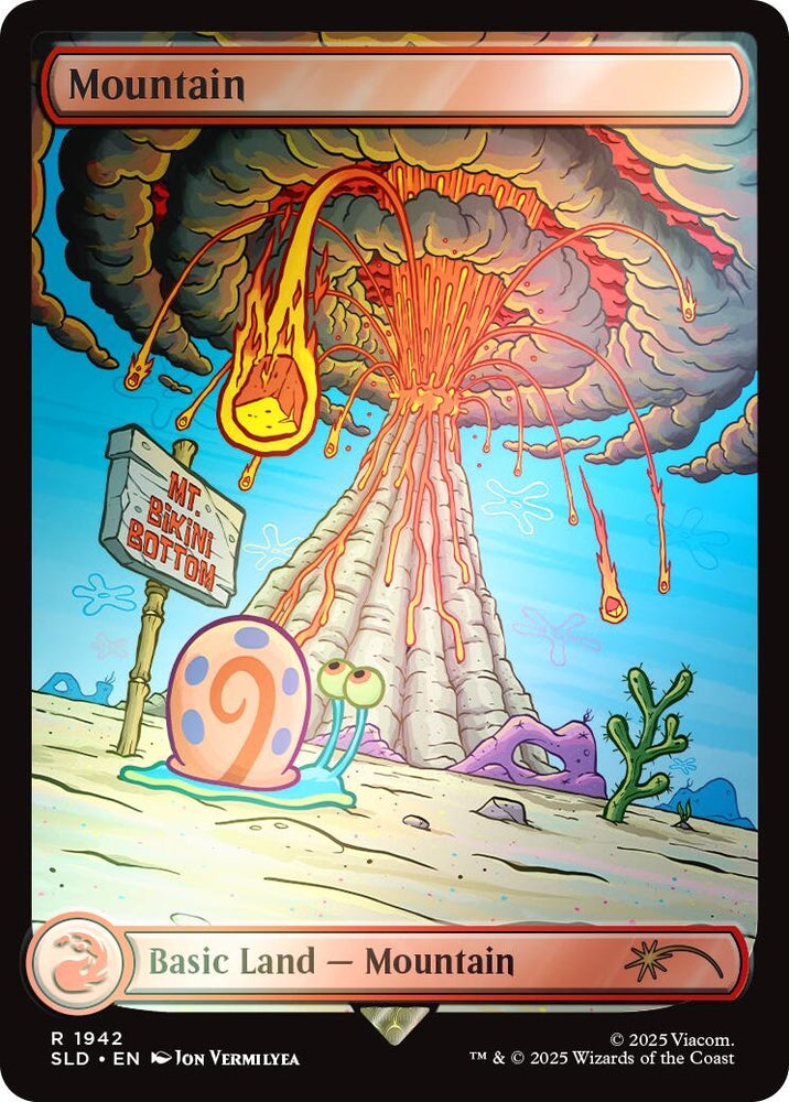 Image for Mountain (1942) (Rainbow Foil) (1942) (Secret Lair Drop Series) - Magic: The Gathering