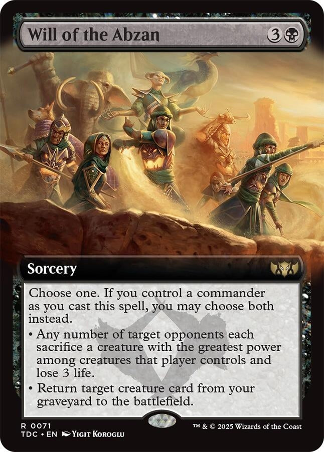 Image for Will of the Abzan (Extended Art) (71) (Commander: Tarkir: Dragonstorm) - Magic: The Gathering