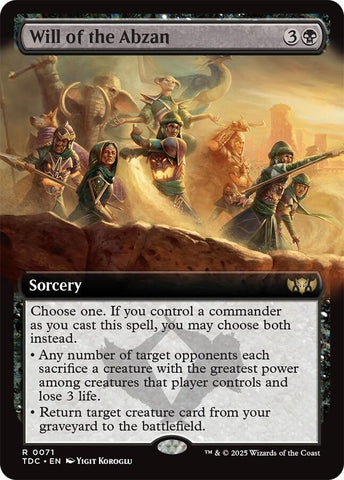 Image for Will of the Abzan (Extended Art) (71) (Commander: Tarkir: Dragonstorm) - Magic: The Gathering