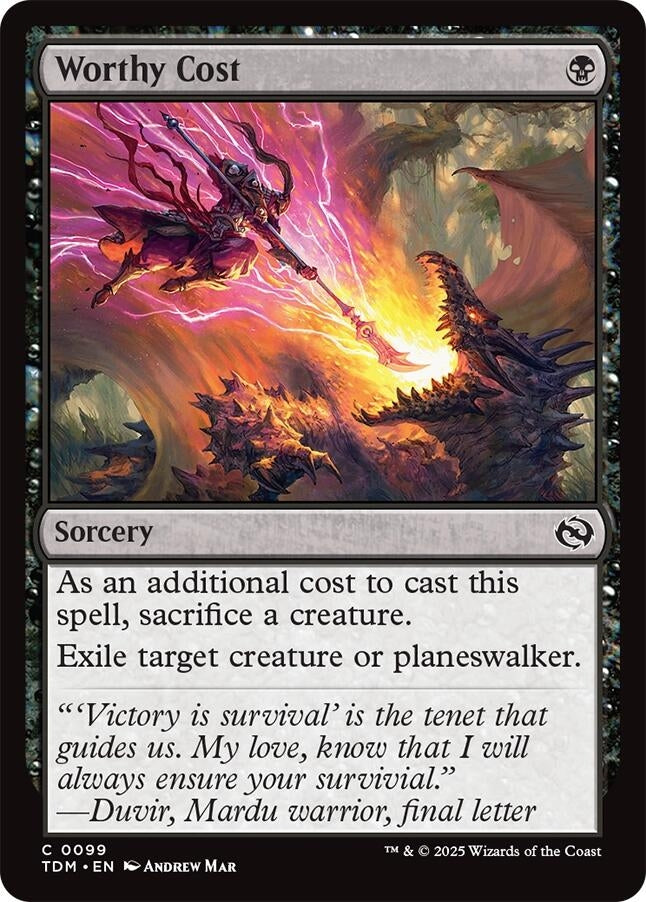 Image for Worthy Cost (99) (Tarkir: Dragonstorm) - Magic: The Gathering