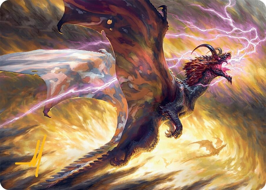 Image for Stormscale Scion Art Card (17/54) (Gold-Stamped Signature) (17) [Art Series: Tarkir: Dragonstorm] - Magic: The Gathering