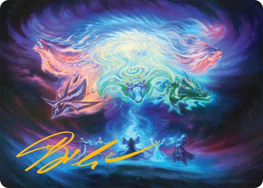 Image for Call the Spirit Dragons Art Card (21/54) (Gold-Stamped Signature) (21) [Art Series: Tarkir: Dragonstorm] - Magic: The Gathering