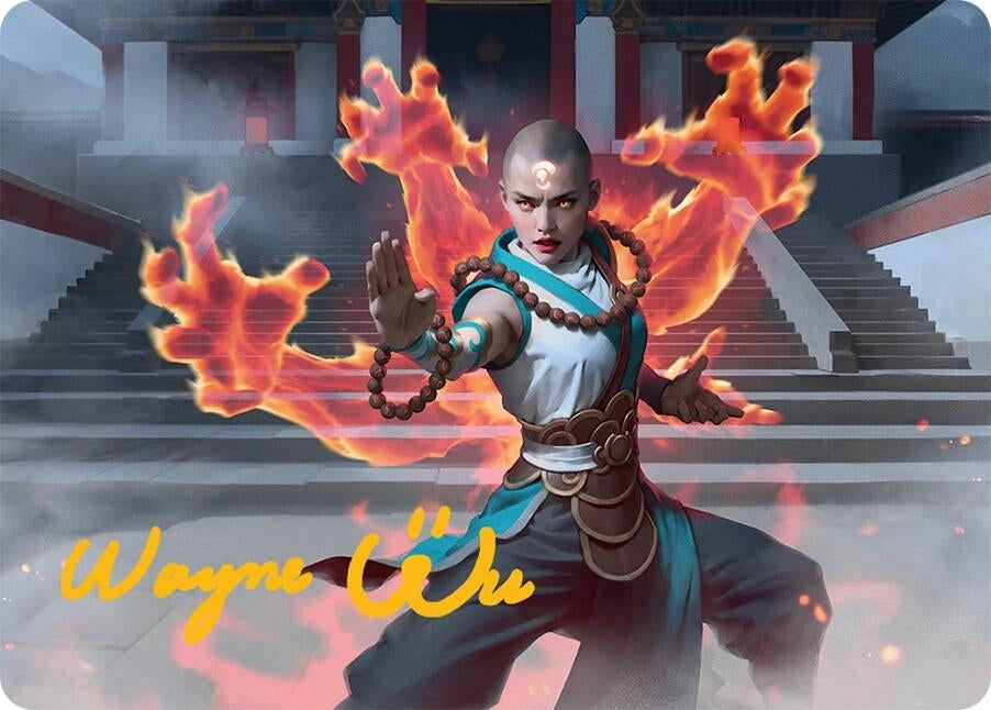 Image for Flamehold Grappler Art Card (24/54) (Gold-Stamped Signature) (24) [Art Series: Tarkir: Dragonstorm] - Magic: The Gathering