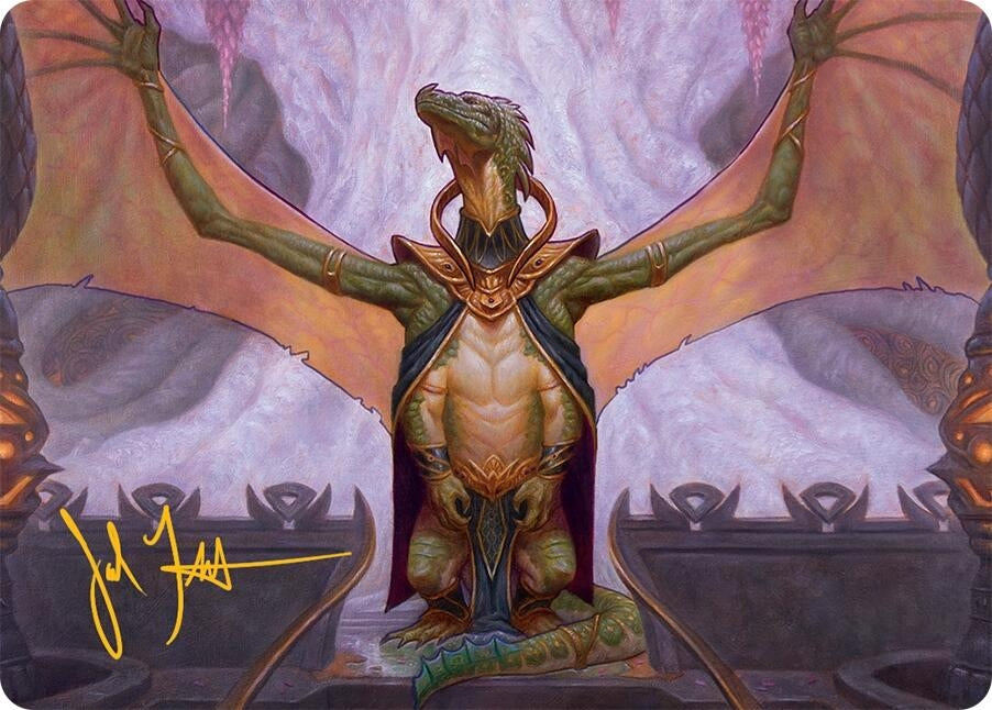 Image for Kheru Goldkeeper Art Card (36/54) (Gold-Stamped Signature) (36) [Art Series: Tarkir: Dragonstorm] - Magic: The Gathering