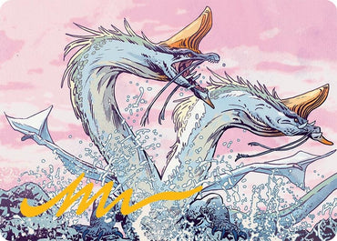 Image for Twinmaw Stormbrood Art Card (39/54) (Gold-Stamped Signature) (39) [Art Series: Tarkir: Dragonstorm] - Magic: The Gathering