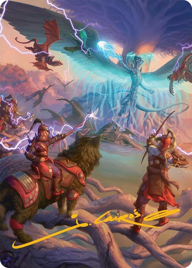 Image for All-Out Assault Art Card (50/54) (Gold-Stamped Signature) (50) [Art Series: Tarkir: Dragonstorm] - Magic: The Gathering