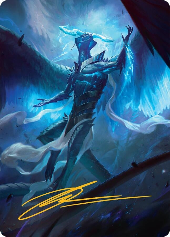 Image for Ugin, Eye of the Storms Art Card (1/54) (Gold-Stamped Signature) (1) [Art Series: Tarkir: Dragonstorm] - Magic: The Gathering