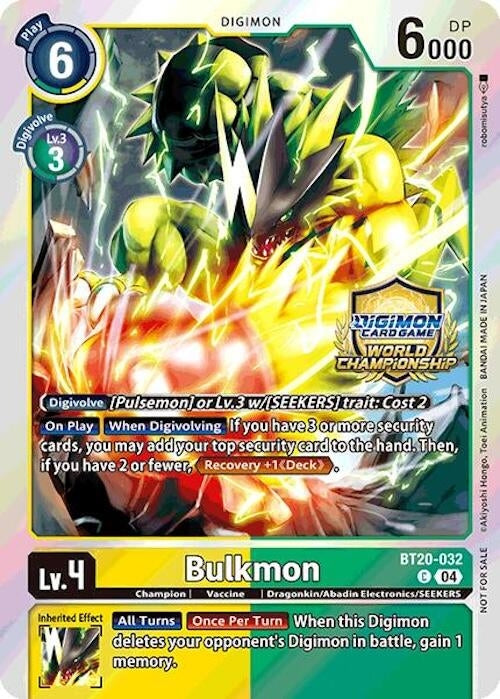 Bulkmon (Regionals 25-26 Champion Card Set Season 1) (BT20-032 C) [BT19-20]