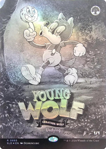 Image for Young Wolf (Black & White Foil) (885) (Secret Lair Drop Series) - Magic: The Gathering