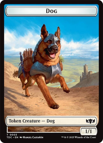 Image for Dog // Goblin Double-Sided Token (3 // 12) (Commander: Tarkir: Dragonstorm) - Magic: The Gathering