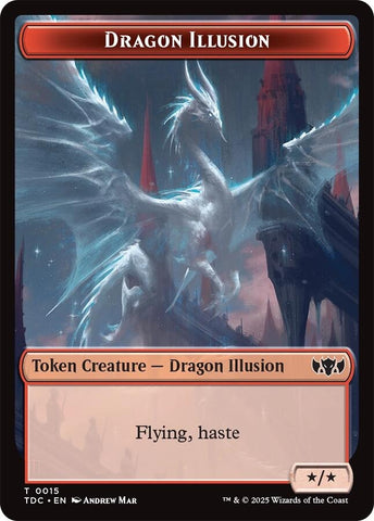 Image for Dragon Illusion // Monk Double-Sided Token (15 // 3) (Commander: Tarkir: Dragonstorm) - Magic: The Gathering