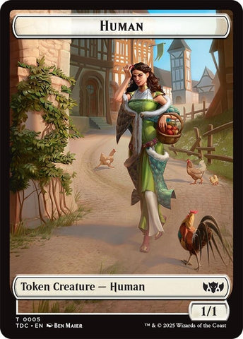 Image for Human // Rat Double-Sided Token (5 // 9) (Commander: Tarkir: Dragonstorm) - Magic: The Gathering