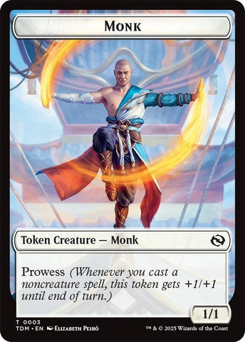Image for Monk // Treasure Double-Sided Token (3 // 16) (Commander: Tarkir: Dragonstorm) - Magic: The Gathering