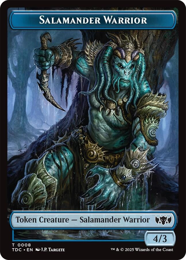 Image for Salamander Warrior // Zombie Druid Double-Sided Token (8 // 10) (Commander: Tarkir: Dragonstorm) - Magic: The Gathering