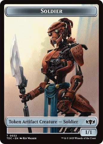 Image for Solider (0032) // Copy Double-Sided Token (32 // 1) (Commander: Tarkir: Dragonstorm) - Magic: The Gathering