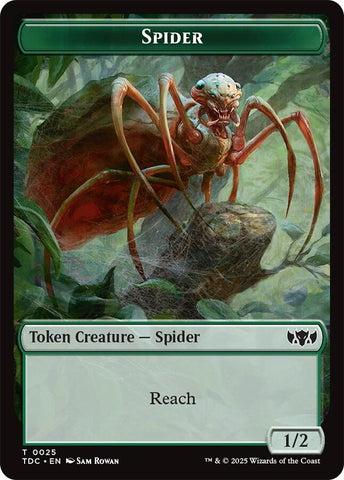 Image for Spider // Bird Double-Sided Token (25 // 2) (Commander: Tarkir: Dragonstorm) - Magic: The Gathering