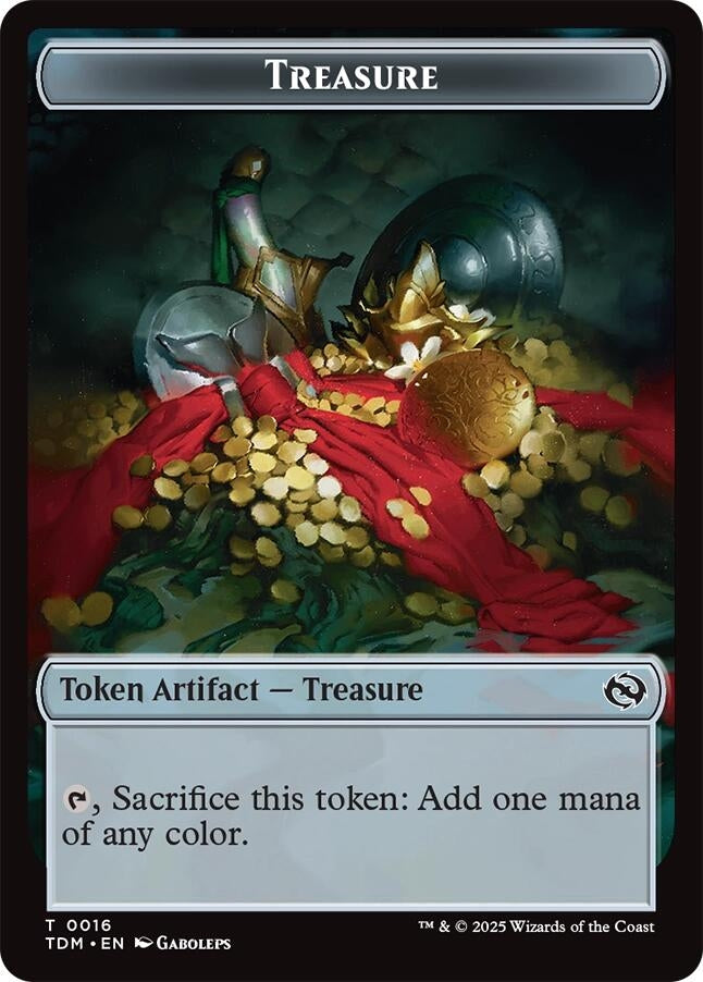 Image for Treasure // Zombie Druid Double-Sided Token (16 // 10) (Commander: Tarkir: Dragonstorm) - Magic: The Gathering