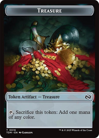 Image for Treasure // Zombie Druid Double-Sided Token (16 // 10) (Commander: Tarkir: Dragonstorm) - Magic: The Gathering