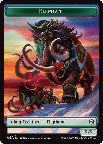 Image for Elephant // Treasure  Double-Sided Token (14 // 16) (Tarkir: Dragonstorm) - Magic: The Gathering
