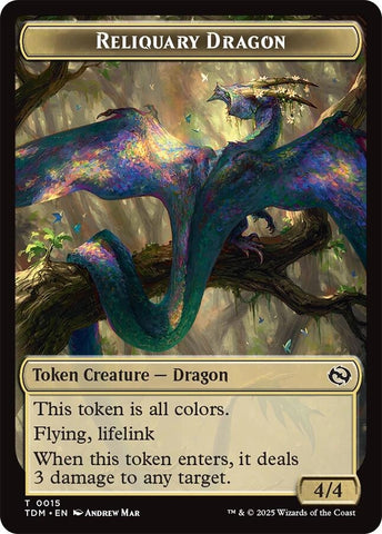 Image for Reliquary Dragon // Dragon (0011) Double-Sided Token (15 // 11) (Tarkir: Dragonstorm) - Magic: The Gathering