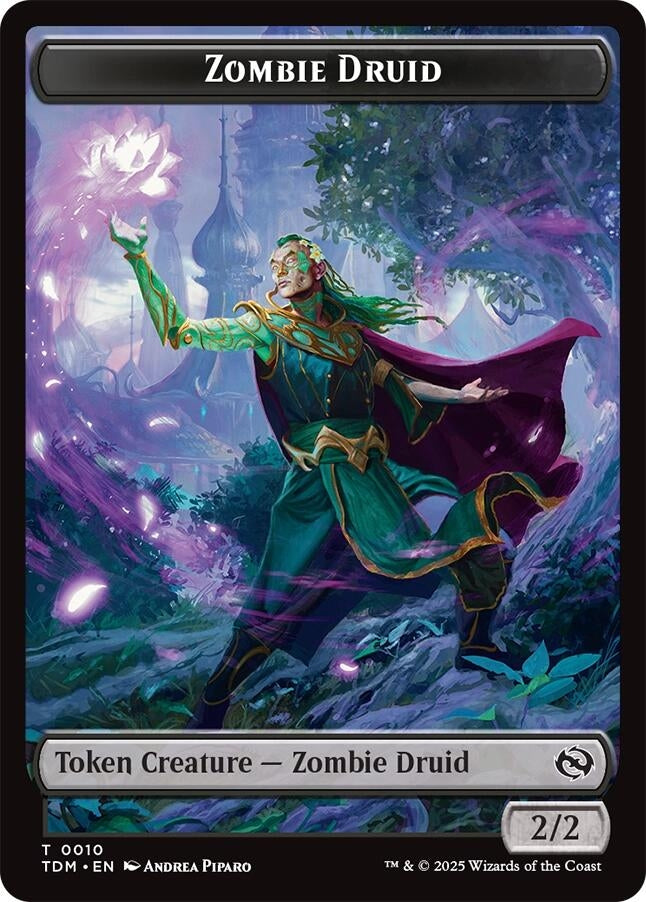 Image for Zombie Druid // Treasure Double-Sided Token (10 // 16) (Tarkir: Dragonstorm) - Magic: The Gathering