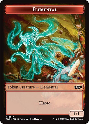 Image for Elemental (0017) // Warrior Double-Sided Token (17 // 13) (Commander: Tarkir: Dragonstorm) - Magic: The Gathering