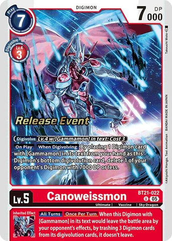 Canoweissmon (BT21-022 U) [World Convergence Release Event Cards]