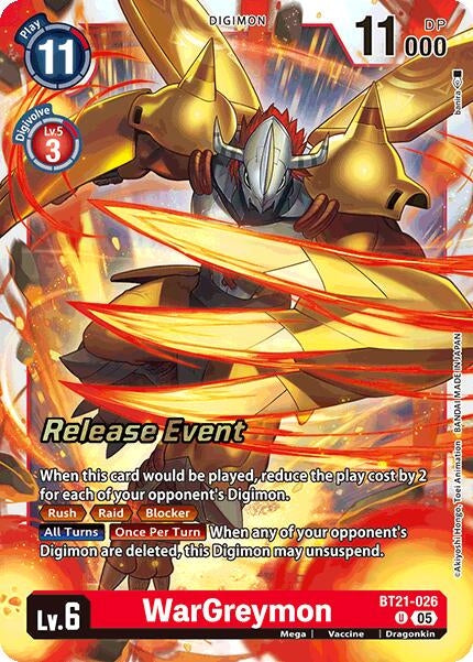 WarGreymon (BT21-026 U) [World Convergence Release Event Cards]
