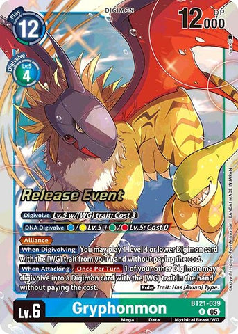Gryphonmon (BT21-039 R) [World Convergence Release Event Cards]