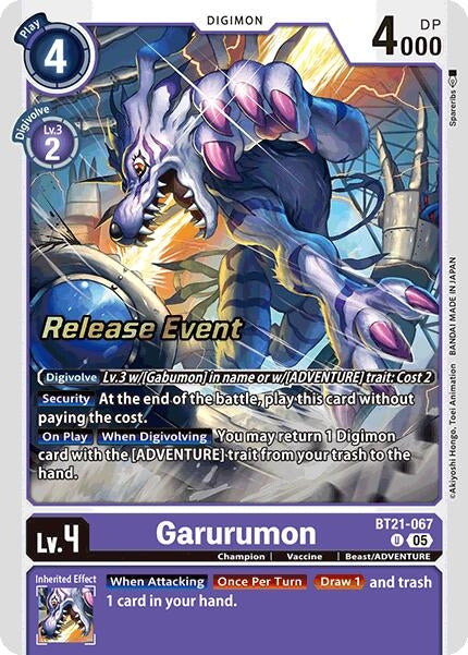 Garurumon (BT21-067 U) [World Convergence Release Event Cards]