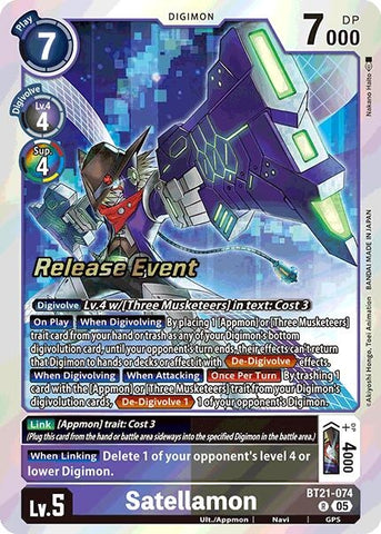 Satellamon (BT21-074 R) [World Convergence Release Event Cards]