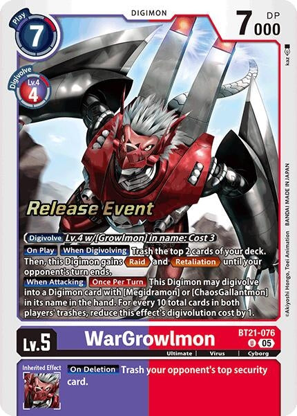 WarGrowlmon (BT21-076 U) [World Convergence Release Event Cards]