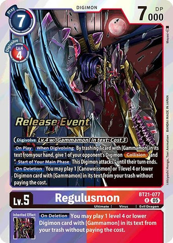 Regulusmon (BT21-077 R) [World Convergence Release Event Cards]