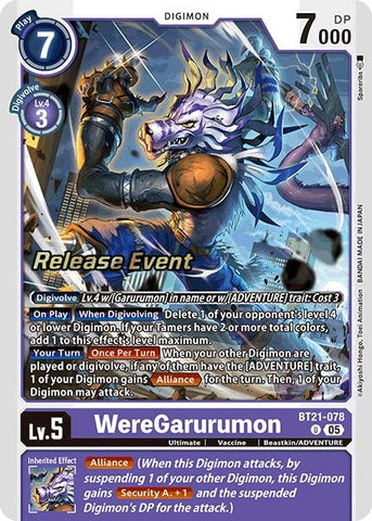 WereGarurumon (BT21-078 U) [World Convergence Release Event Cards]