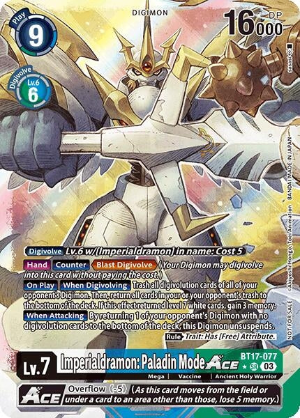 Imperialdramon: Paladin Mode ACE (World Convergence Release Event Winner) (BT17-077 SR) [World Convergence Release Event Cards]