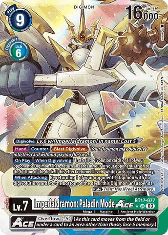 Imperialdramon: Paladin Mode ACE (World Convergence Release Event Winner) (BT17-077 SR) [World Convergence Release Event Cards]