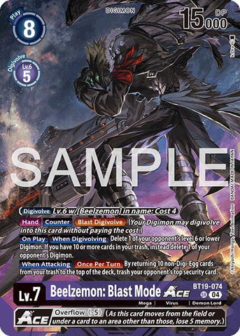 Beelzemon: Blast Mode ACE (Limited Card Pack -Billion Bullet-) (BT19-074 SR) [Release Special Booster 2.5]