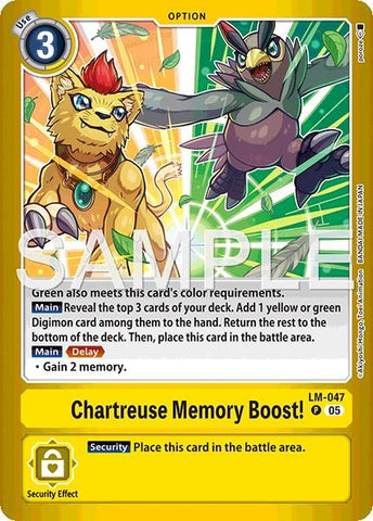 Chartreuse Memory Boost! (Limited Card Pack -Billion Bullet-) (LM-047 P) [Digimon Promotion Cards]