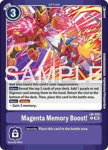 Magenta Memory Boost! (Limited Card Pack -Billion Bullet-) (LM-050 P) [Digimon Promotion Cards]