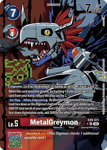 MetalGreymon (Alternate Art) (EX9-011 SR) (Versus Monsters)
