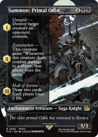 Image for Summon: Primal Odin (Borderless) (365) (FINAL FANTASY) - Magic: The Gathering