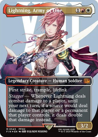 Image for Lightning, Army of One (Borderless) (Surge Foil) (0545) (545) (FINAL FANTASY) - Magic: The Gathering