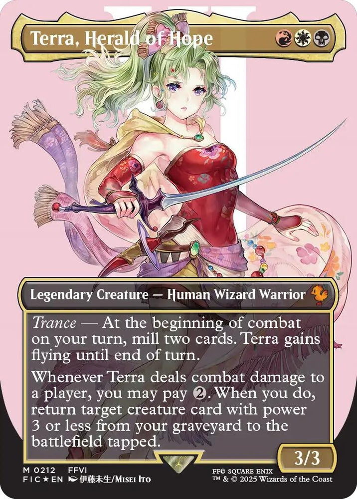 Image for Terra, Herald of Hope (Borderless) (Surge Foil) (212) (Commander: FINAL FANTASY) - Magic: The Gathering