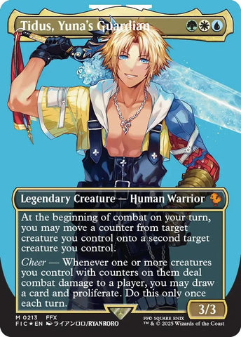 Image for Tidus, Yuna's Guardian (Borderless) (Surge Foil) (213) (Commander: FINAL FANTASY) - Magic: The Gathering
