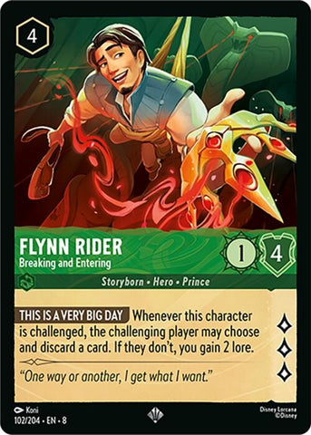 Image for Flynn Rider - Breaking and Entering (102/204) (Reign of Jafar) - Disney Lorcana