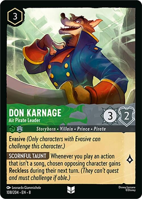Image for Don Karnage - Air Pirate Leader (108/204) (Reign of Jafar) - Disney Lorcana