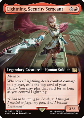 Image for Lightning, Security Sergeant (Extended Art) (462) (FINAL FANTASY) - Magic: The Gathering